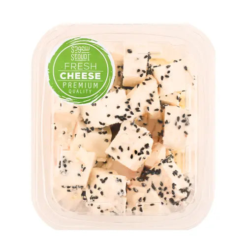 سعودي سلطة جبنة بيضاء بحبة البركة (0.125 كجم) - Saudi White Cheese Salad with Nigella Seeds (0.125kg)
